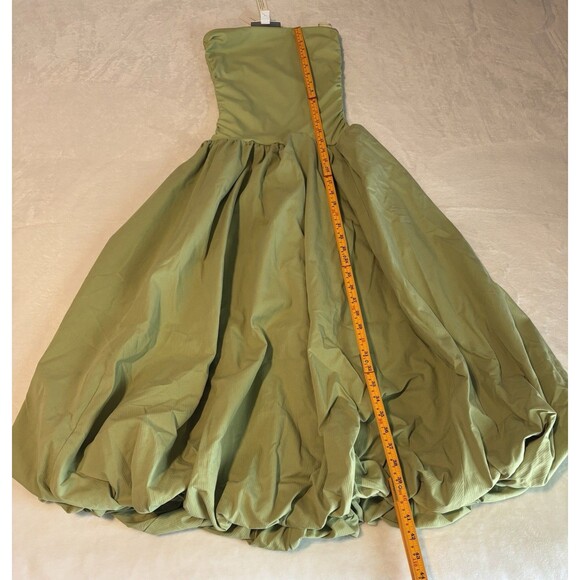 Anthropologie Mare Mare Strapless Drop Waist Bubble Midi Dress Sz XXS Green - Picture 6 of 9
